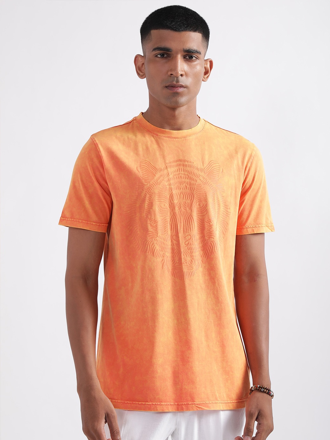 

Antony Morato Men Printed Cotton T-shirt, Orange