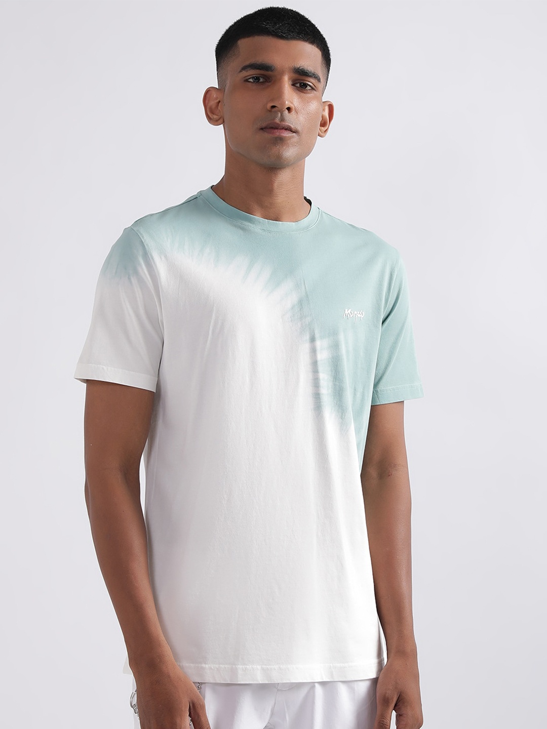 

Antony Morato Men Printed Cotton T-shirt, Turquoise blue