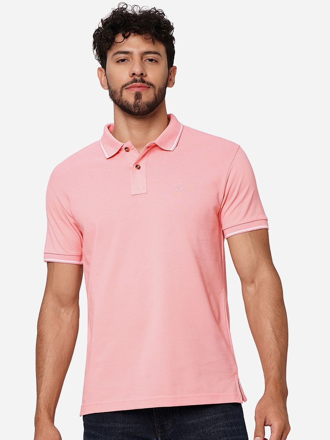 

Greenfibre Polo Collar Slim Fit T Shirt, Peach
