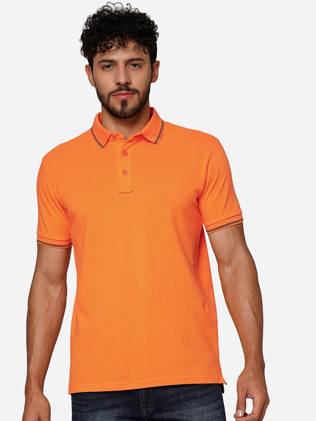 

JADE Polo Collar Slim Fit T-shirt, Orange