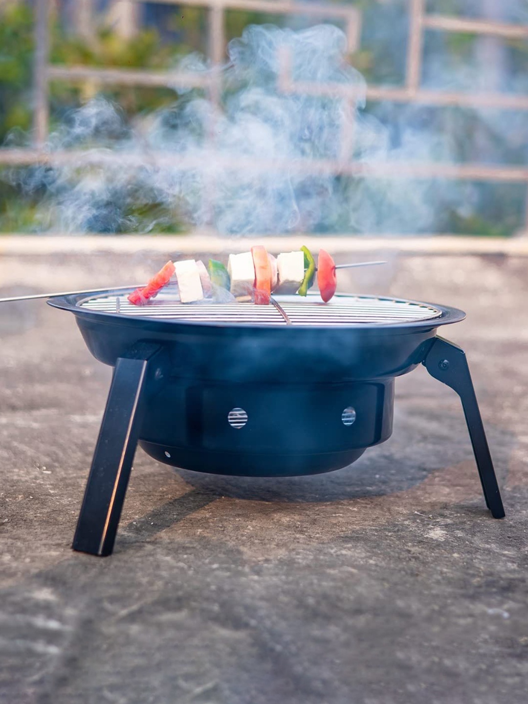 

Peng Essentials Black Charcoal Anti-Rust Foldable Drum Barbeque Grill