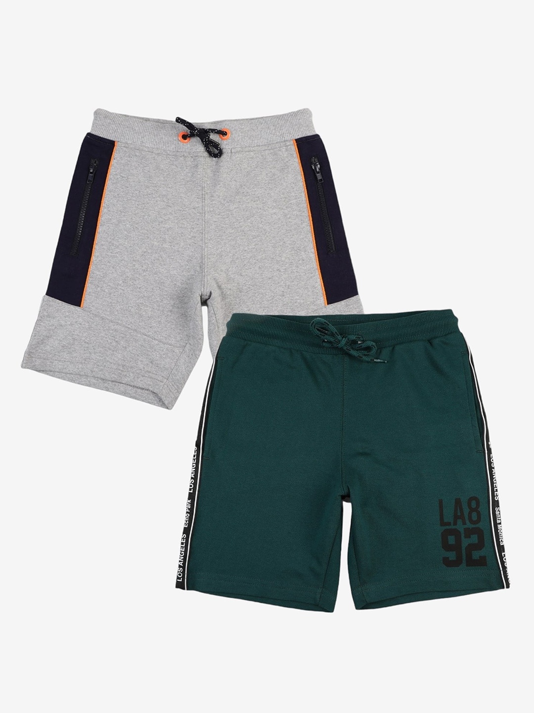

Alan Jones Boys Pack Of 2 Mid-Rise Regular Shorts, Grey