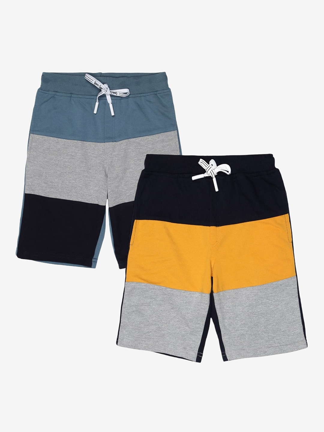 

Alan Jones Boys Pack Of 2 Colourblocked Shorts, Navy blue