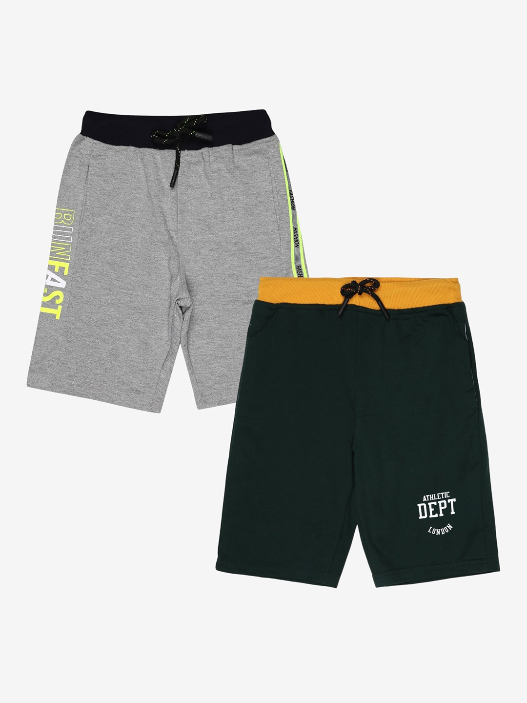 

Alan Jones Boys Pack Of 2 Mid-Rise Regular Shorts, Green