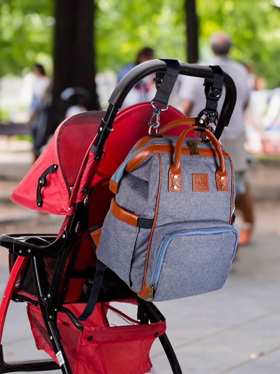 

THE CLOWNFISH Lisa Multipurpose Multi Organizer Diaper Bag, Grey