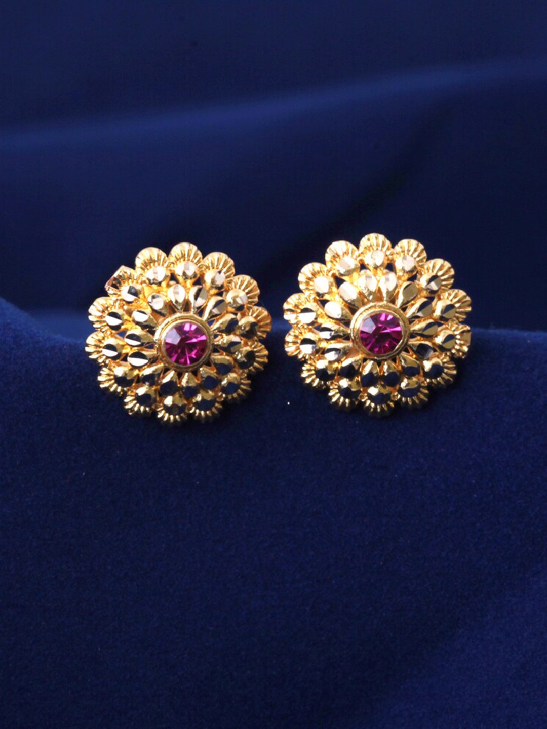 

MEENAZ Gold-Plated Floral Studs Earrings