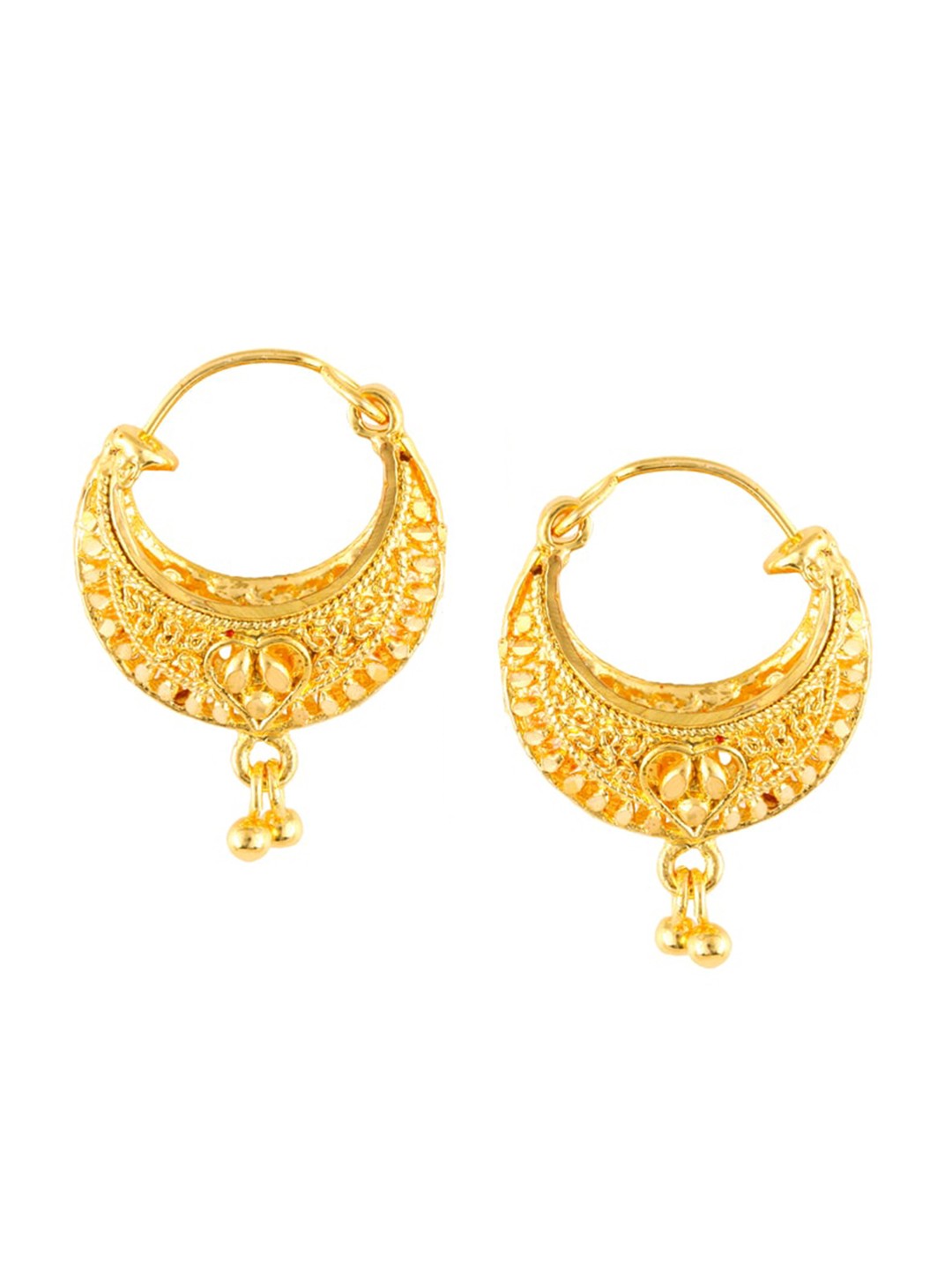 

MEENAZ Gold-Plated Floral Hoop Earrings
