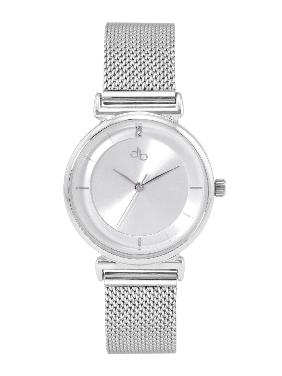 

DressBerry Women Brass Dial & Stainless Steel Textured Straps Analogue Watch, Silver