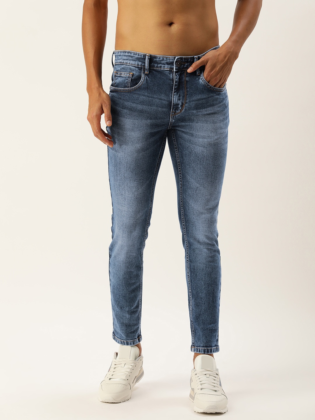 

Kook N Keech Men Slim Fit Light Fade Stretchable Jeans, Blue