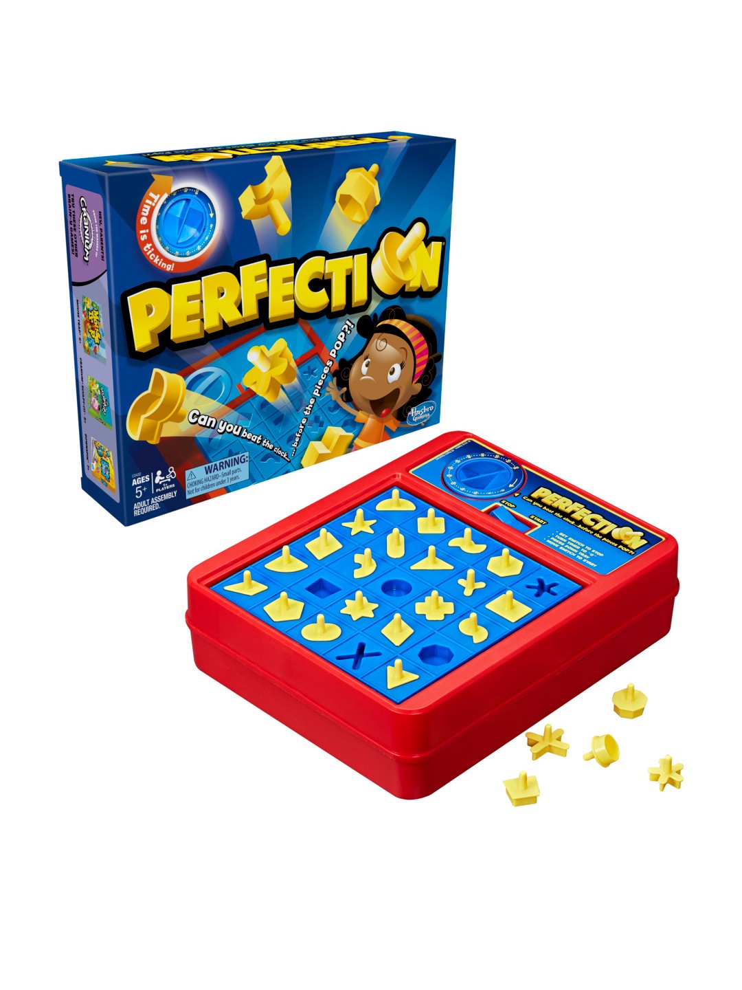 

Hasbro Gaming Perfection Popping Shapes & Pieces Preschool Board Games Kids Ages 5+, Multi