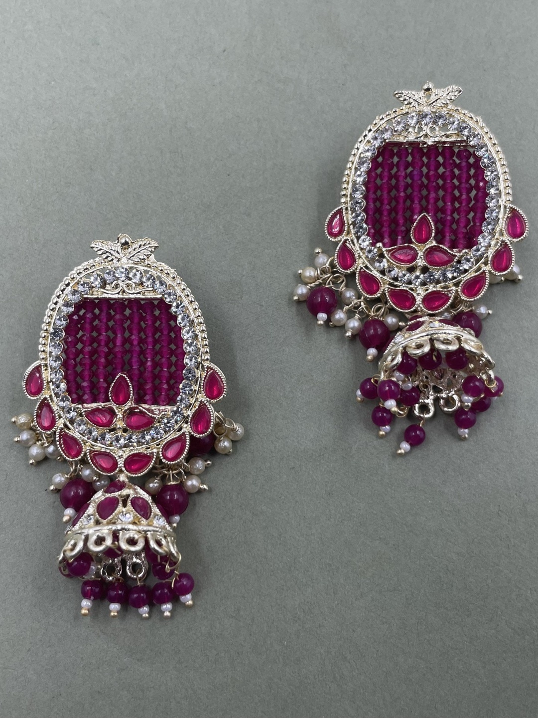 

Rhymee Gold-Plated Pearls & Kundan Studded Dome Shaped Jhumkas