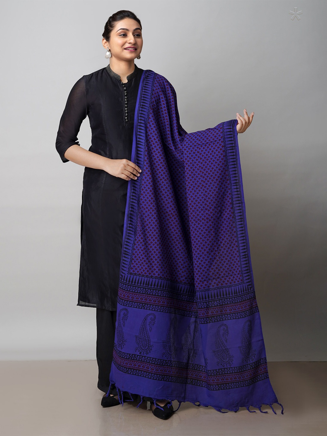 

Unnati Silks Ethnic Motifs Printed Dupatta, Blue
