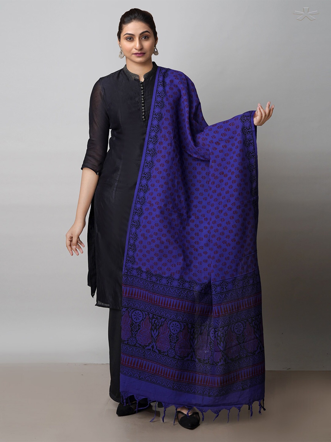 

Unnati Silks Ethnic Motifs Printed Dupatta, Blue