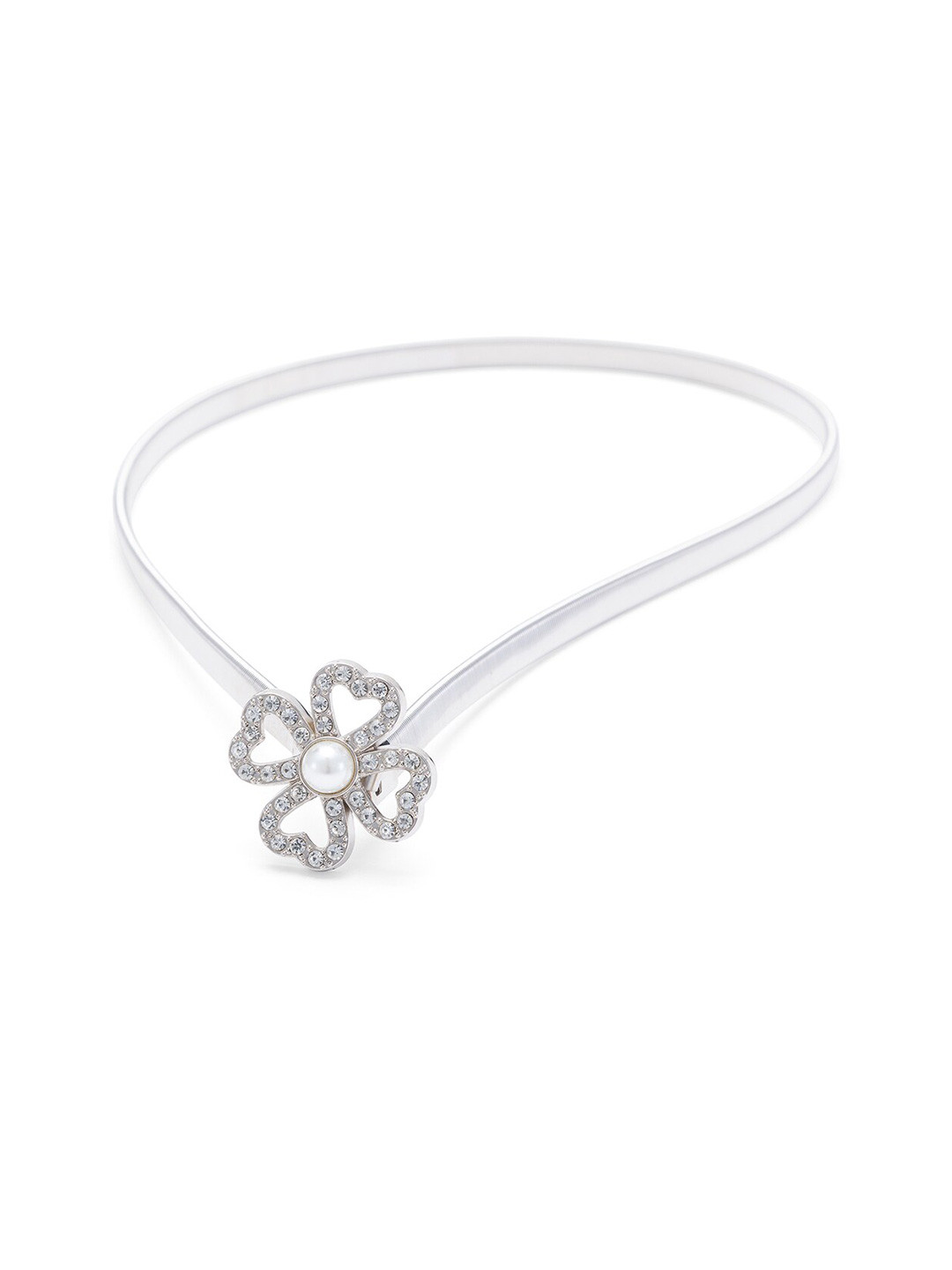 

Globus Women Stone Embellished Slim Belt, Silver