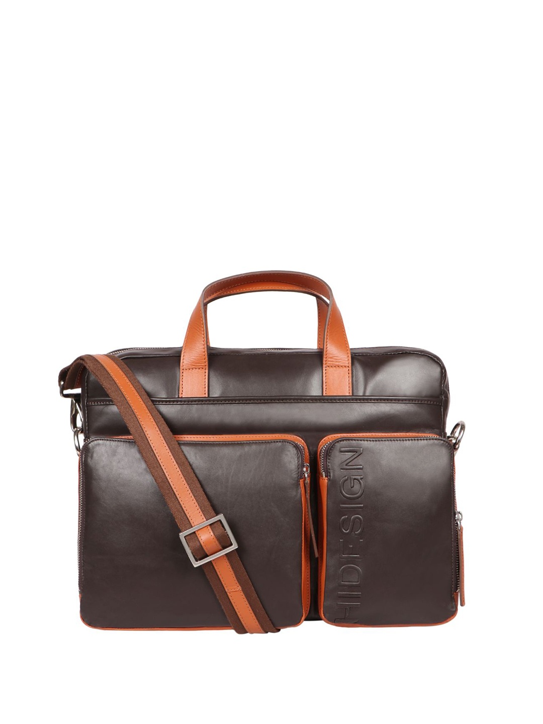

Hidesign Men Leather Messenger Bag, Brown