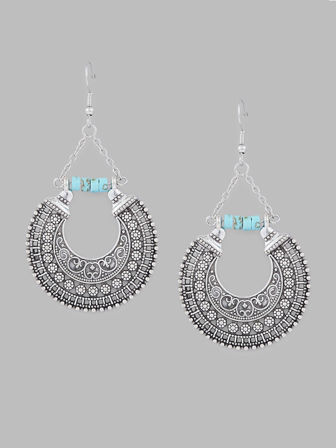 

Globus Silver-Plated Circular Drop Earrings