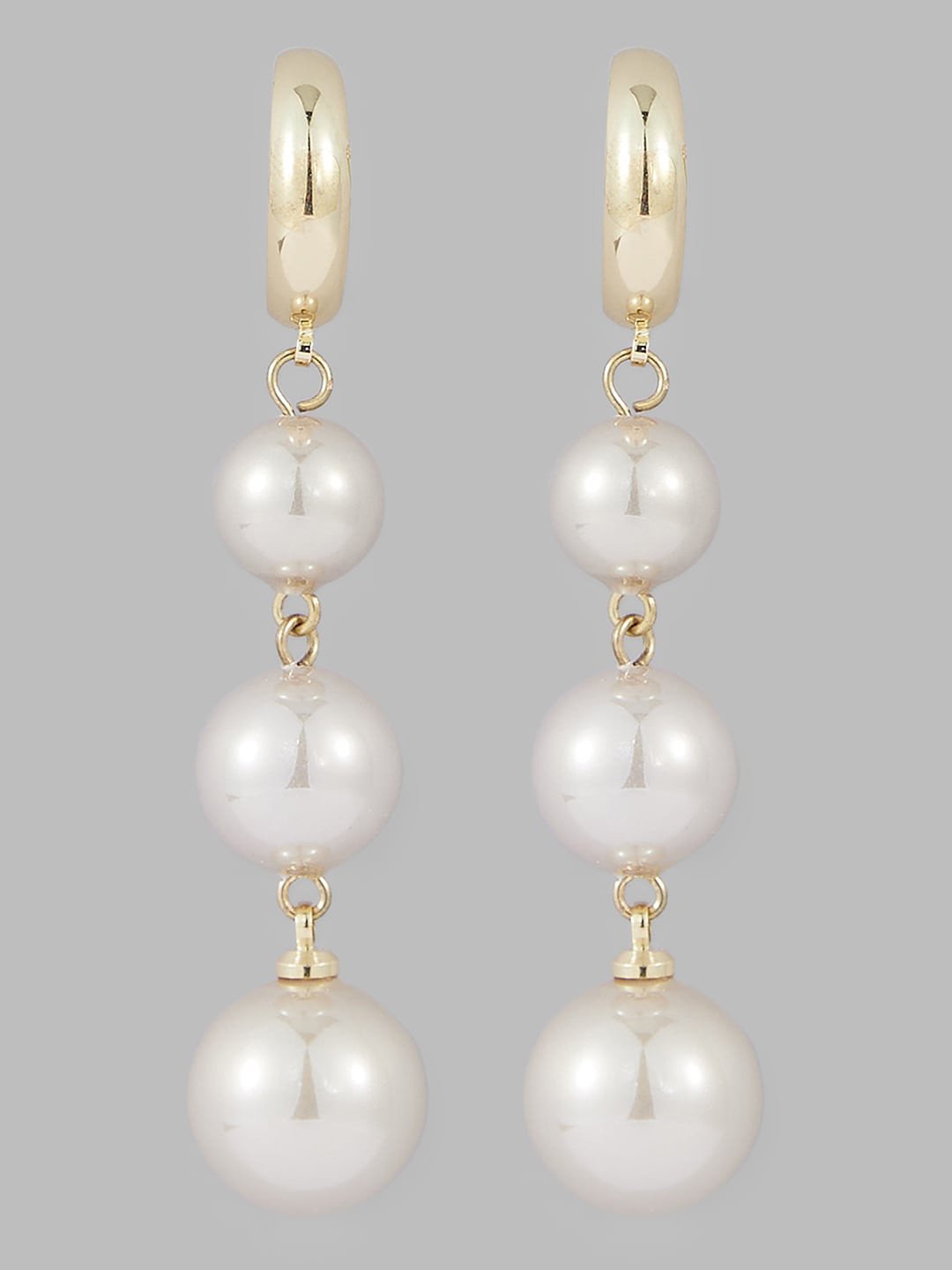 

Globus Gold-Toned And White Gold-Plated Beaded Spherical Drop Earrings