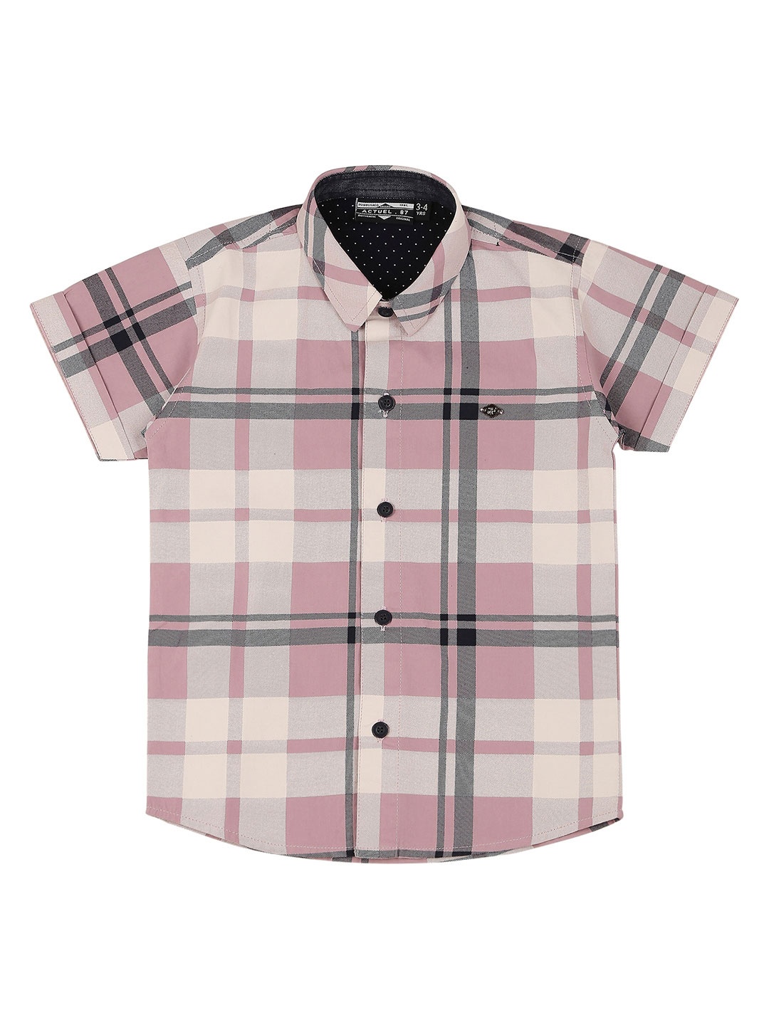 

Actuel Boys Checked Pure Cotton Casual Shirt, Purple