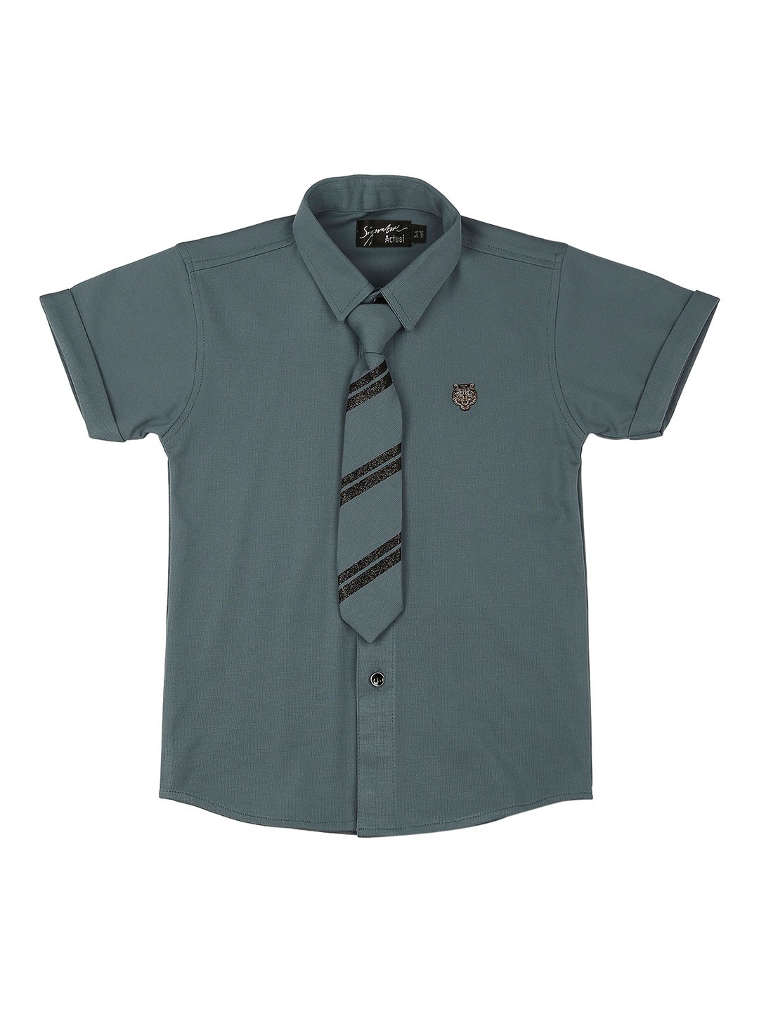 

Actuel Boys Pure Cotton Shirt With Tie, Blue
