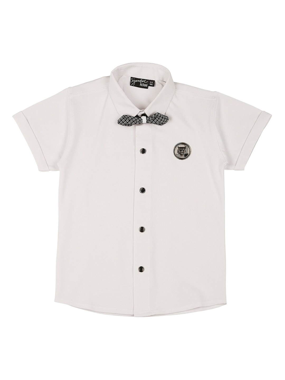 

Actuel Boys Pure Cotton Shirt With Bow, White