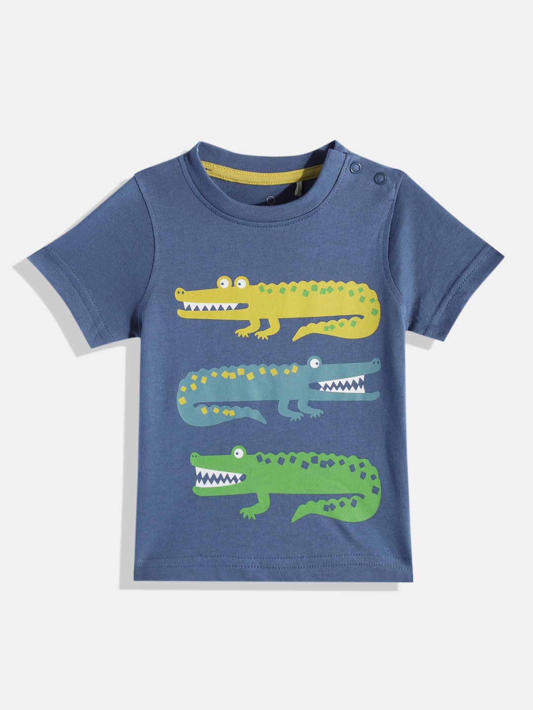 

mothercare Boys Crocodile Printed Pure Cotton T-shirt, Blue