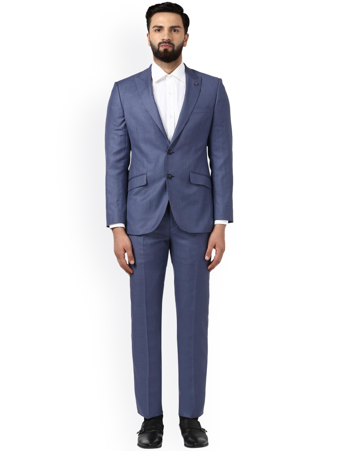 

Raymond Blue Solid Single-Breasted Slim Fit Suit