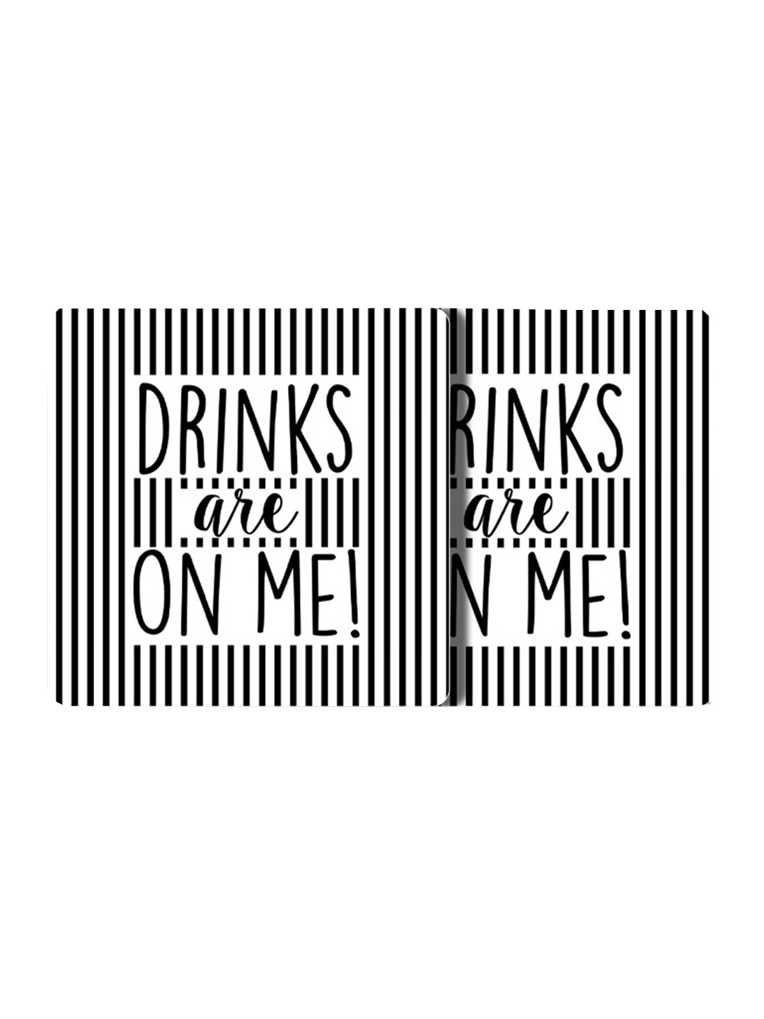 

The Art People 4 Pcs Black & White Drinks Drinks Printed Square Coasters