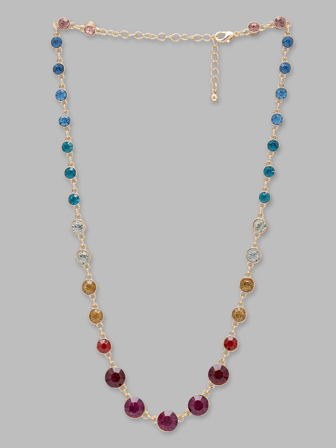 

Globus Pink & Blue Gold-Plated Minimal Necklace