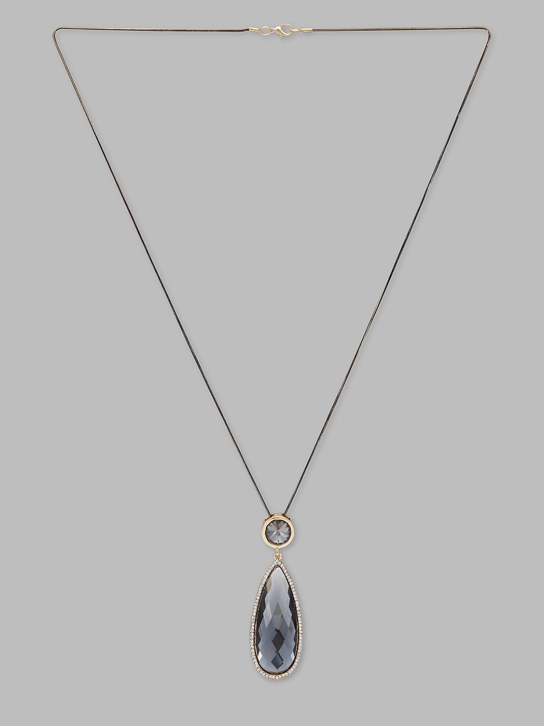 

Globus Gold-Toned & Grey Gold-Plated Minimal Necklace