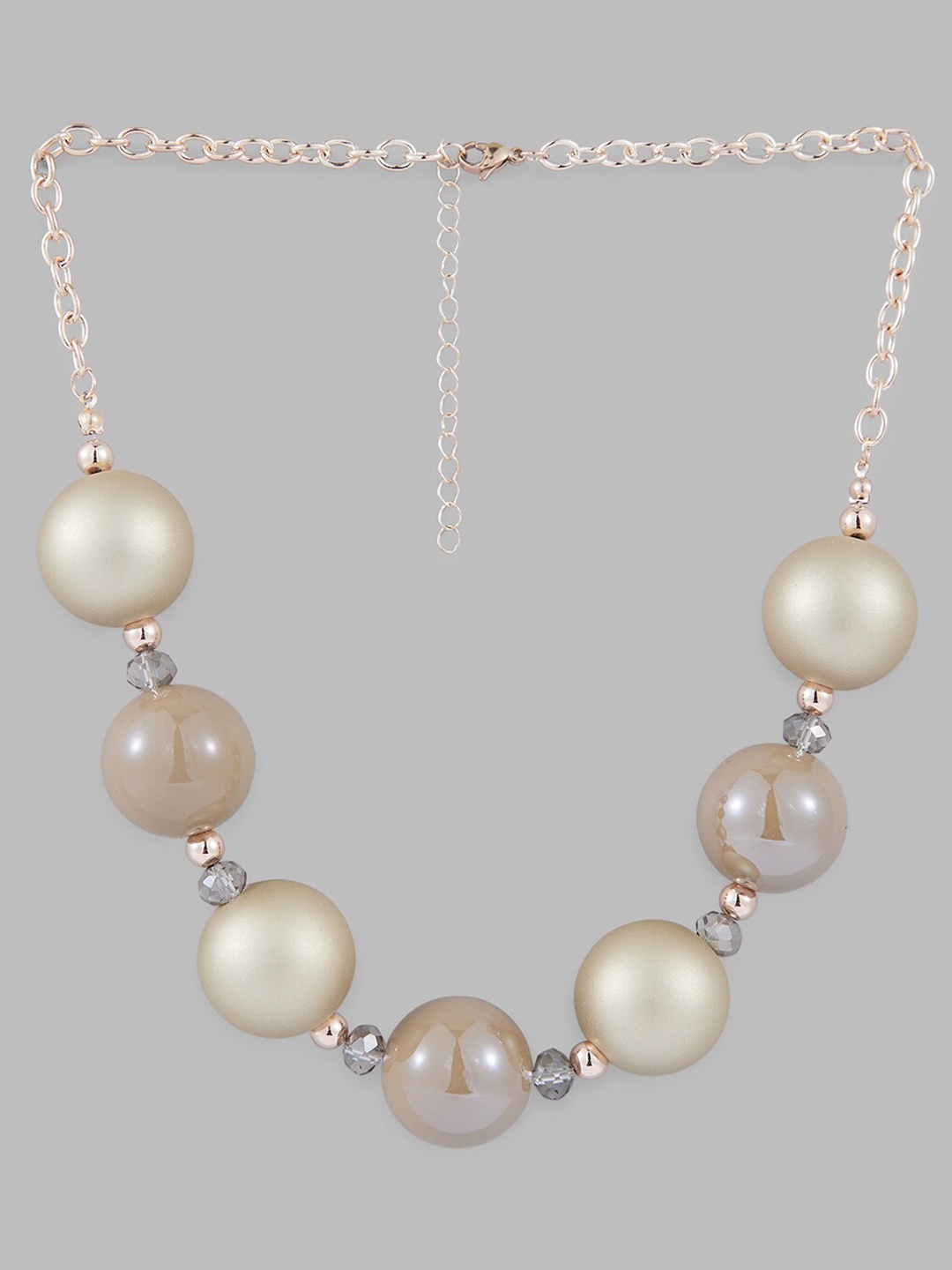

Globus White Rose Gold-Plated Statement Necklace