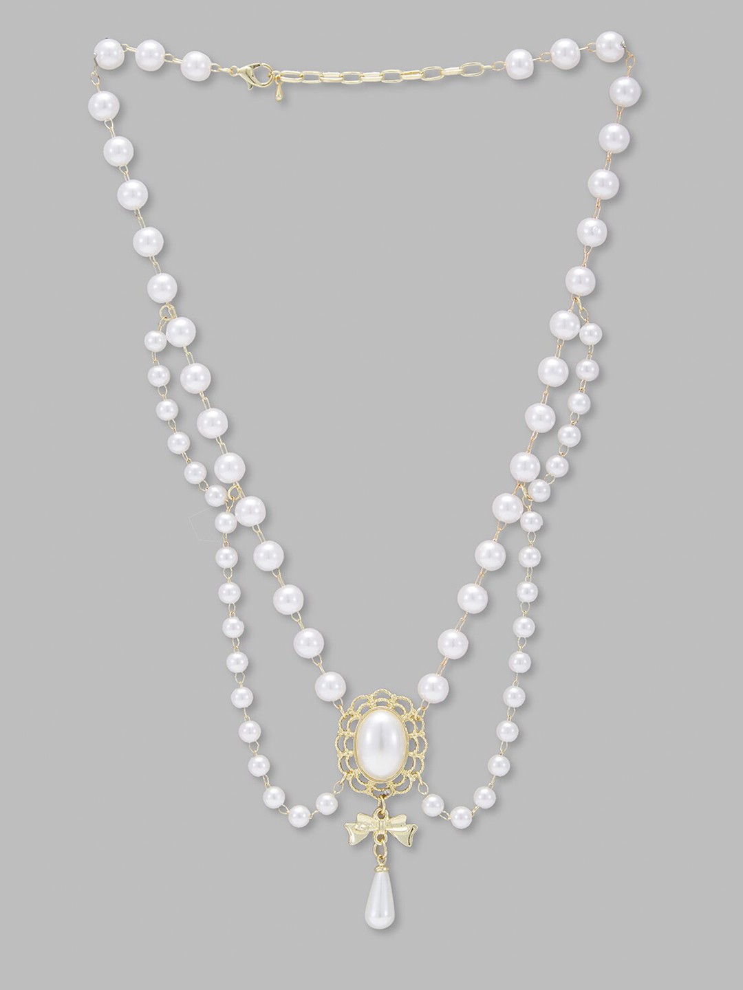 

Globus Gold-Plated Pearl Beaded Statement Necklace
