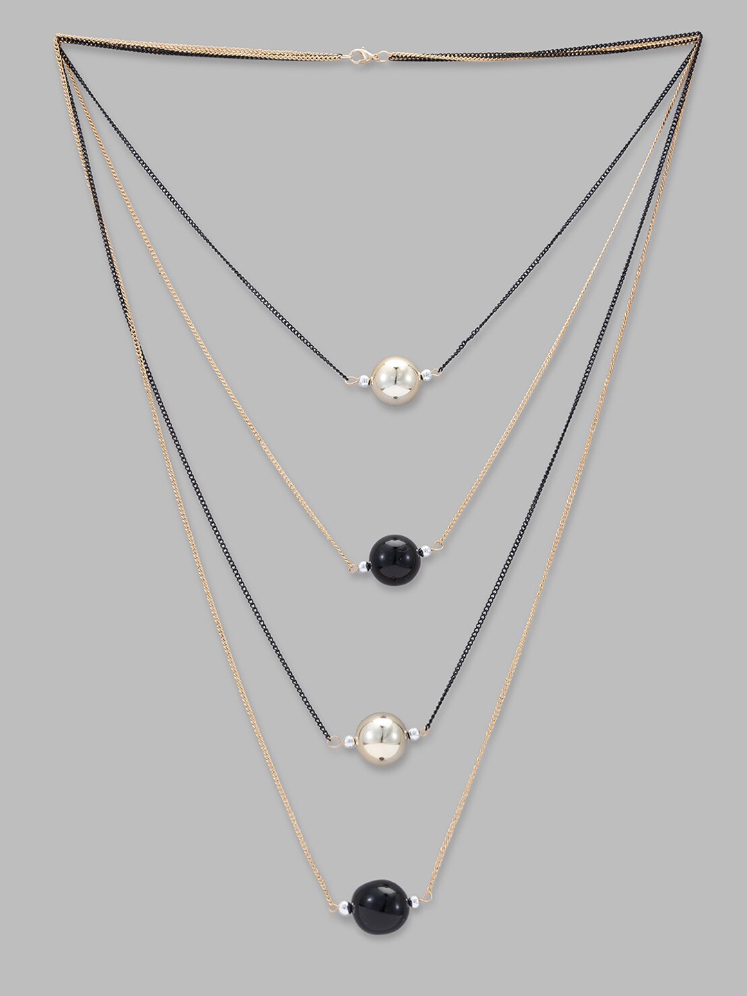 

Globus Black Gold-Plated Layered Necklace