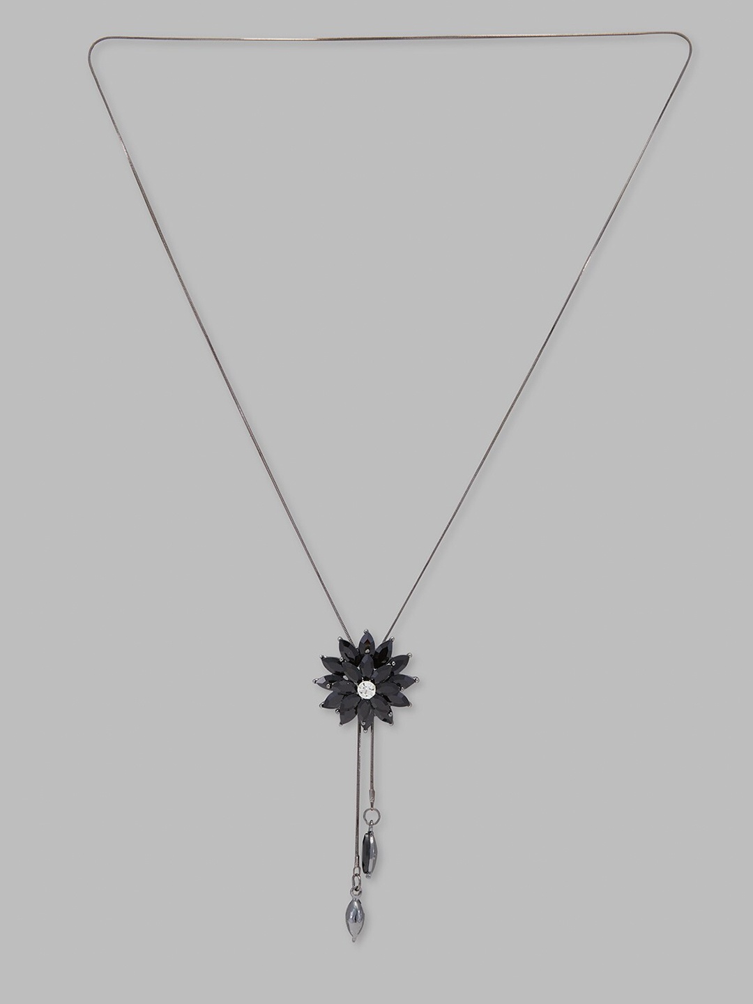 

Globus Black Silver-Plated Minimal Necklace