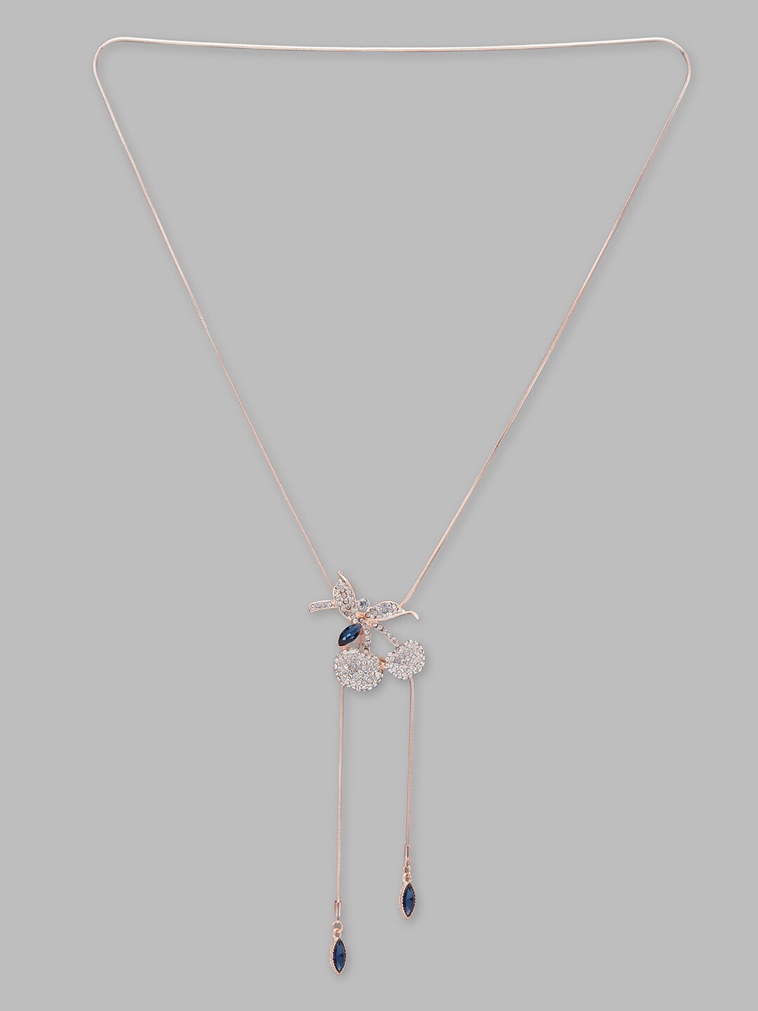 

Globus Navy Blue Rose Gold-Plated Minimal Necklace