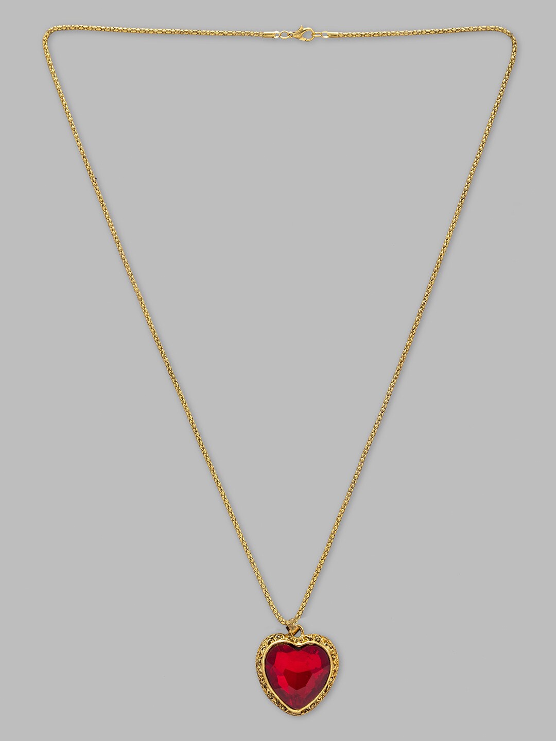 

Globus Gold-Toned And Red Gold-Plated Stone-Studded Pendant Chain