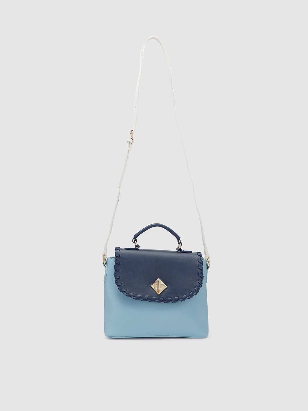 

Globus Blue & Navy Blue Structured Satchel