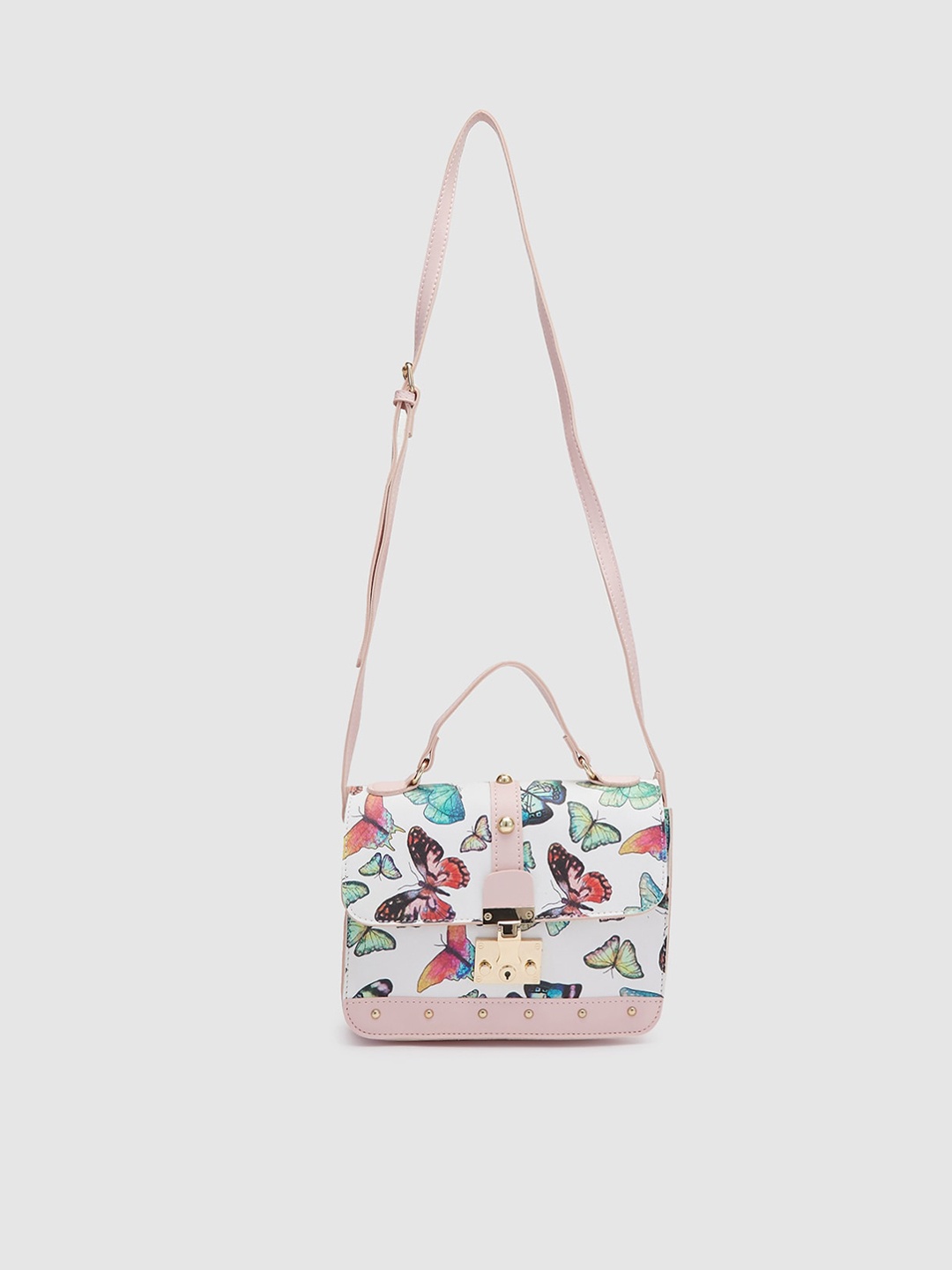 

Globus Pink & White Conversational Printed Sling Bag