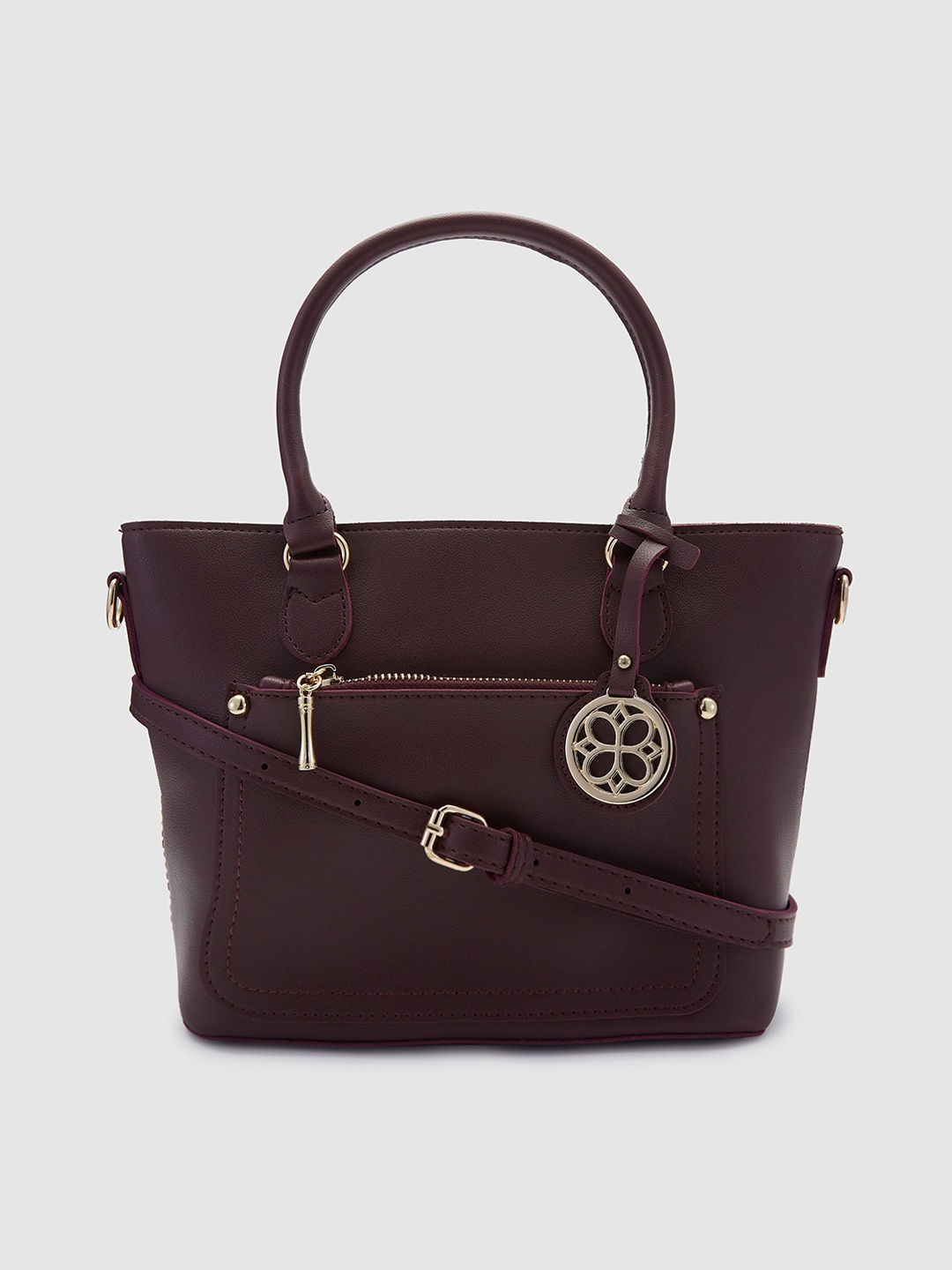 

Globus Maroon Structured Handheld Bag