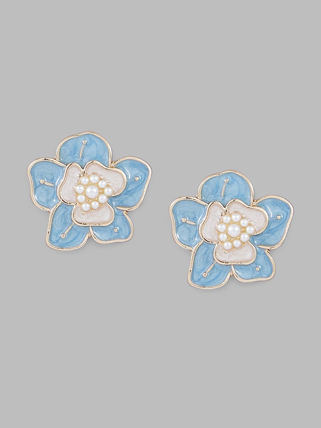 

Globus Gold-Plated Floral Studs Earrings