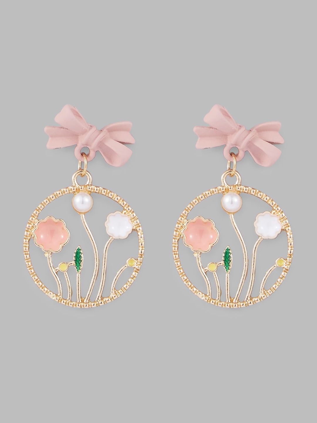 

Globus Gold-Plated Circular Drop Earrings