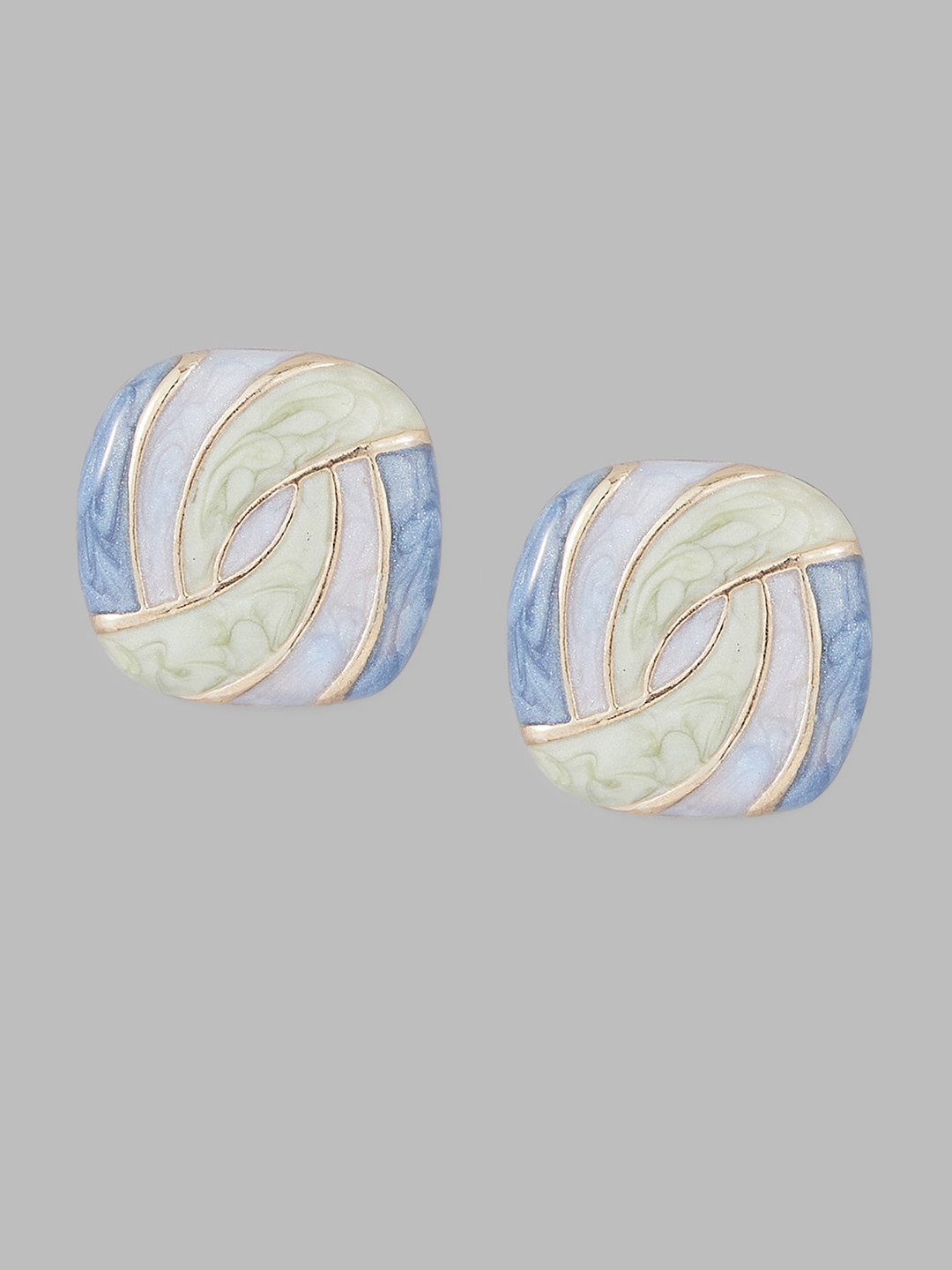 

Globus Gold-Plated Geometric Studs Earrings