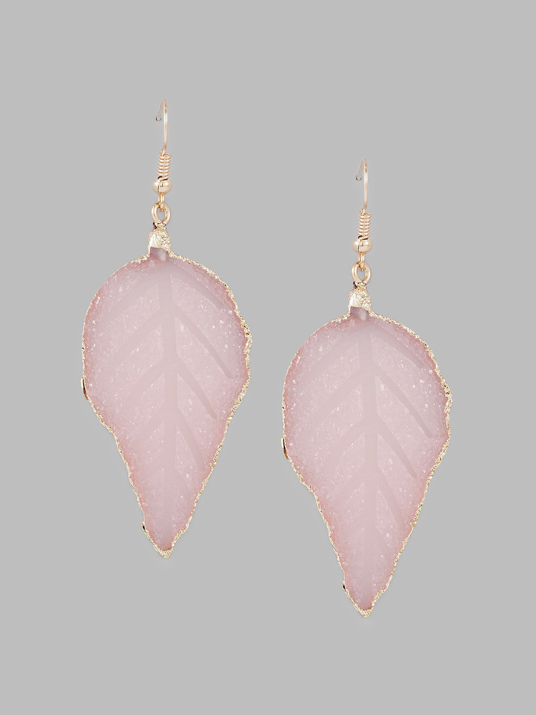 

Globus Gold-Plated Leaf Shaped Drop Earrings