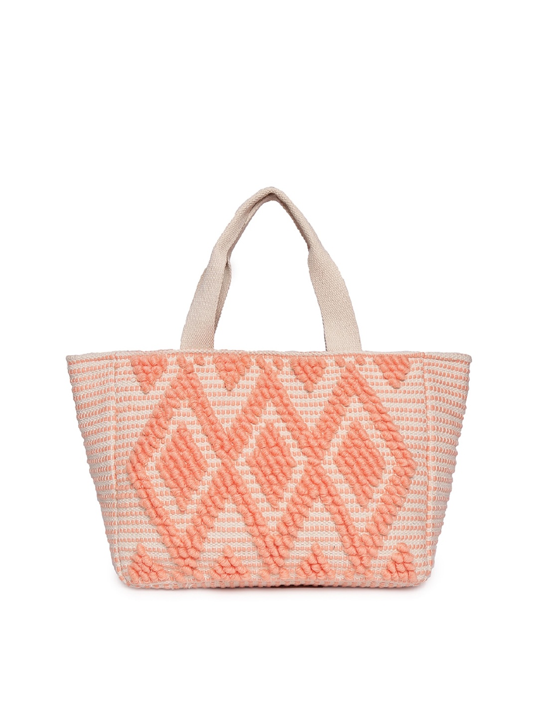 

ASTRID Geometric Embroidered Oversized Shopper Tote Bag, Orange