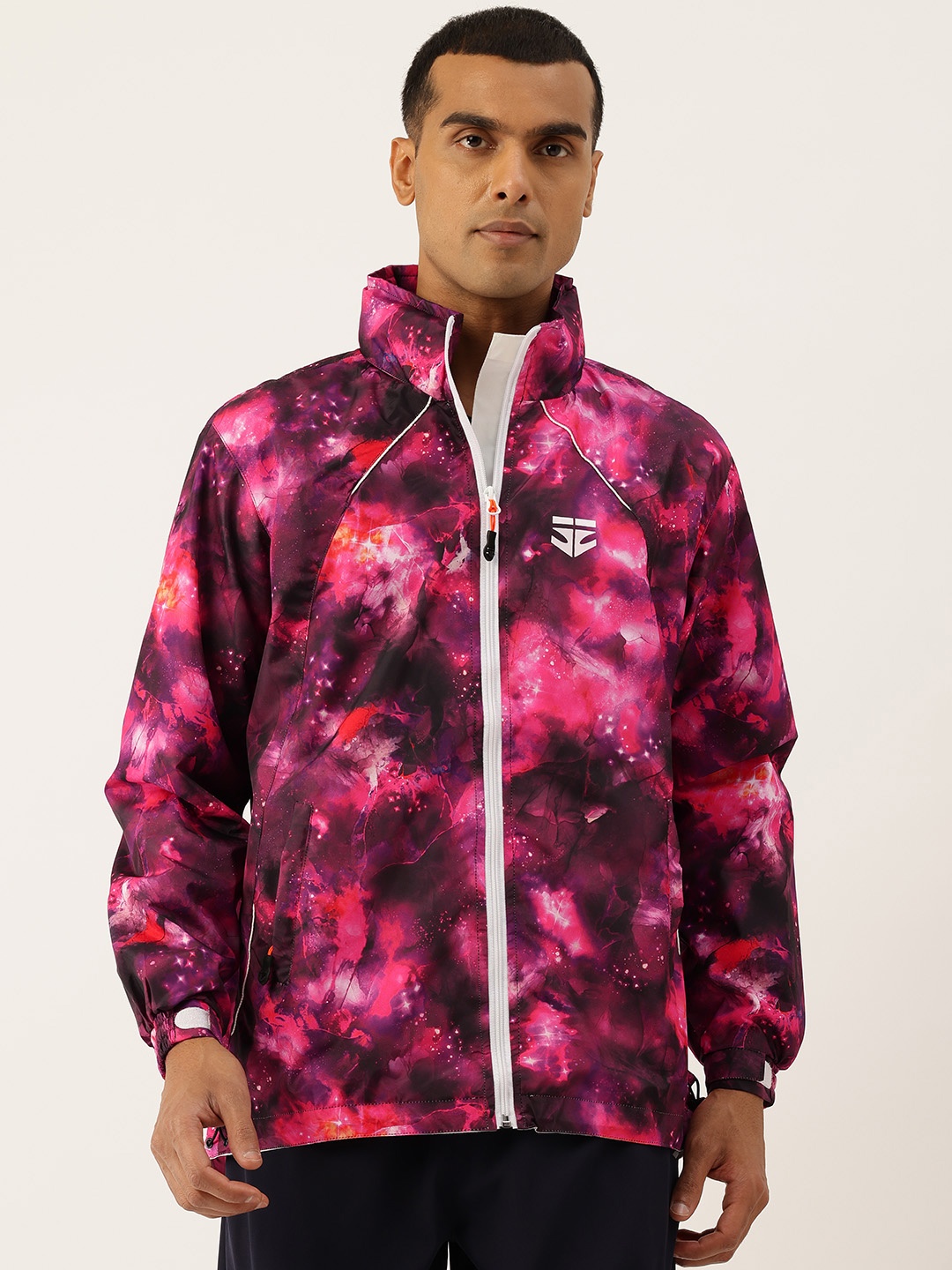

Sports52 wear Printed Hooded Rain Jacket, Pink