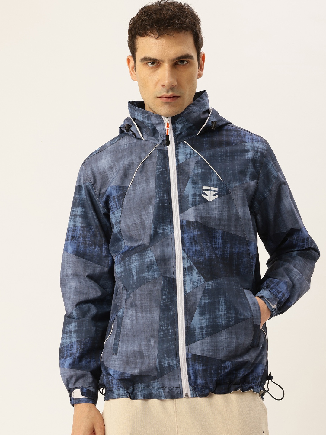 

Sports52 wear Printed Hooded Rain Jacket, Blue
