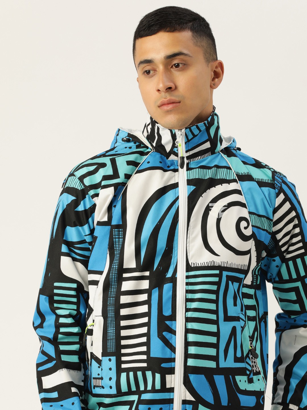 

Sports52 wear Printed Detachable Hood Rain Jacket, Blue