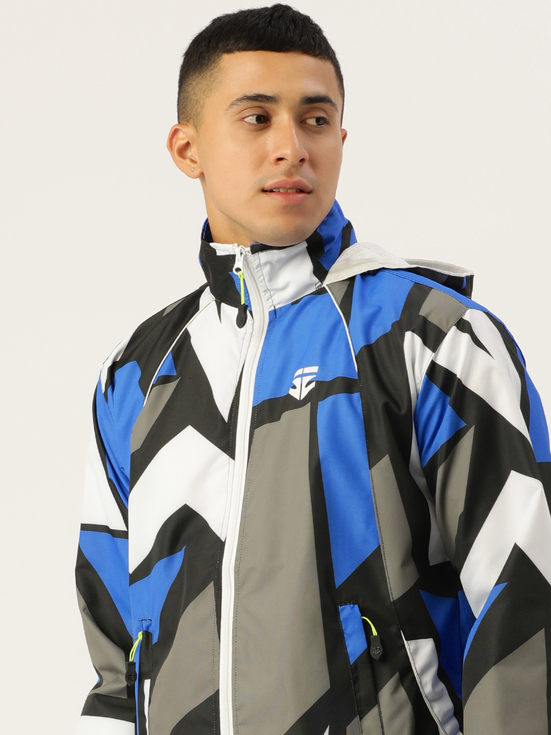 

Sports52 wear Printed Detachable Hood Rain Jacket, Blue