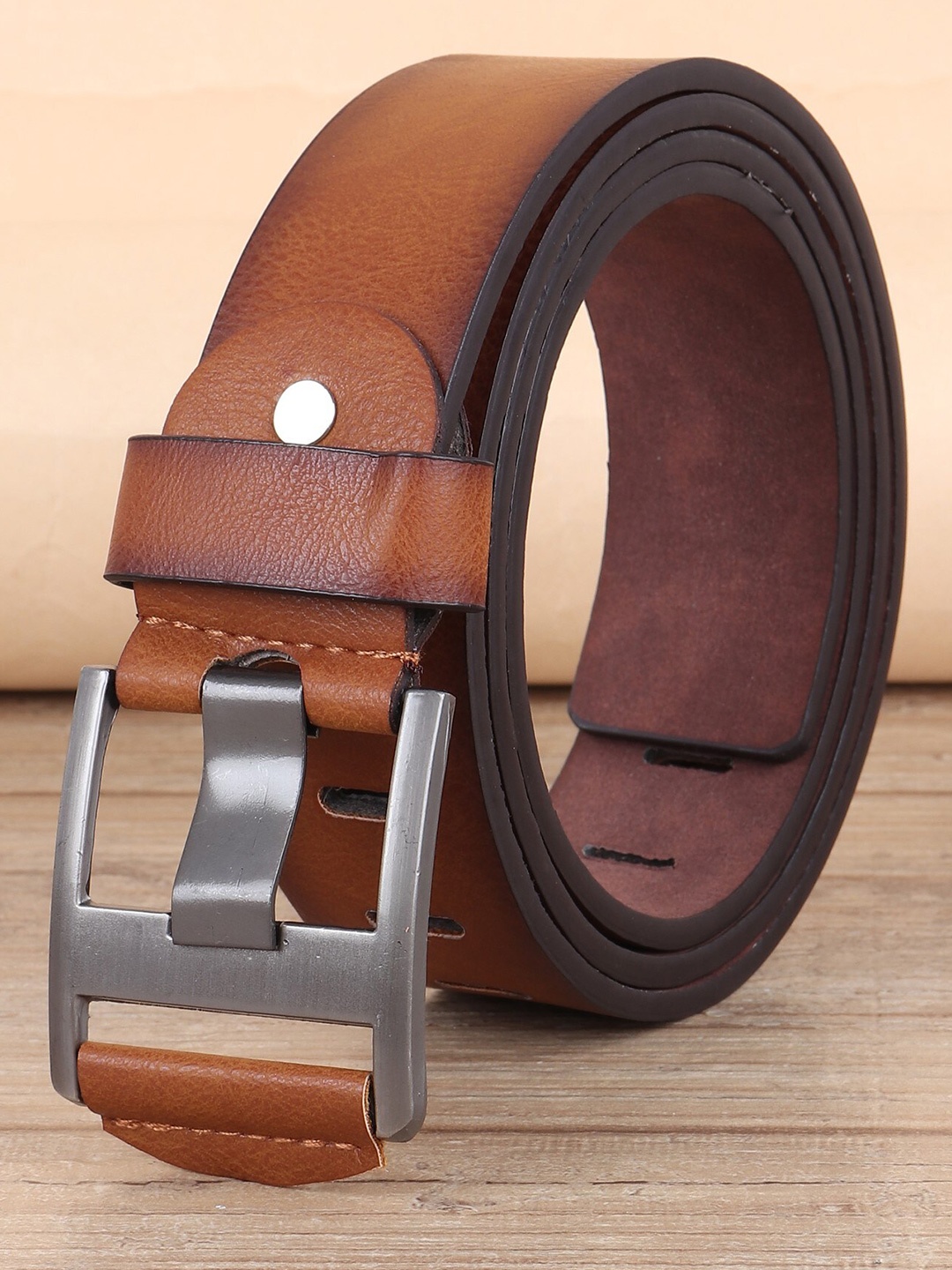

Roadster Men Wide Belt With Tang Closure, Tan