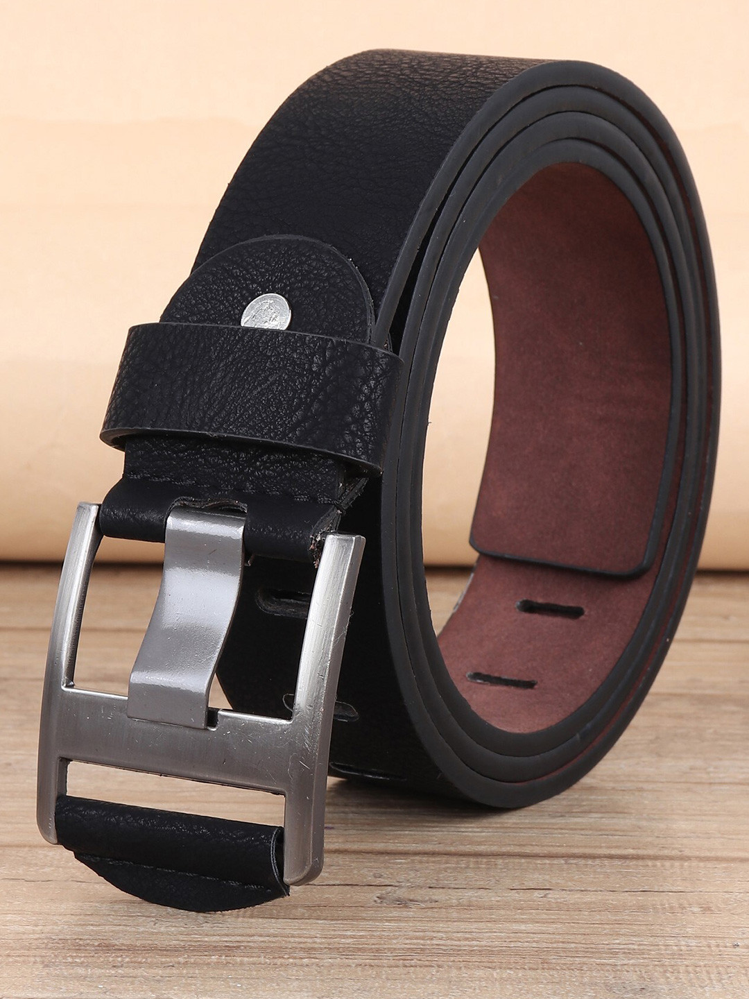 

Roadster Men Black Textured Formal Belt