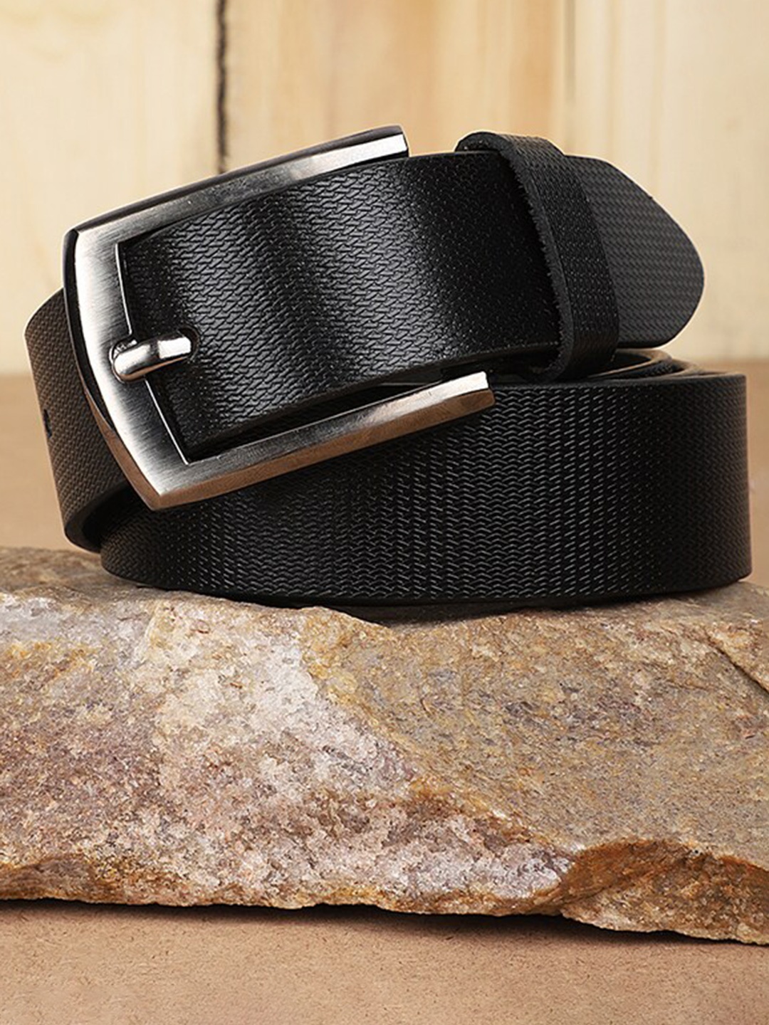 

Roadster Men Black Braided Leather Formal Belt